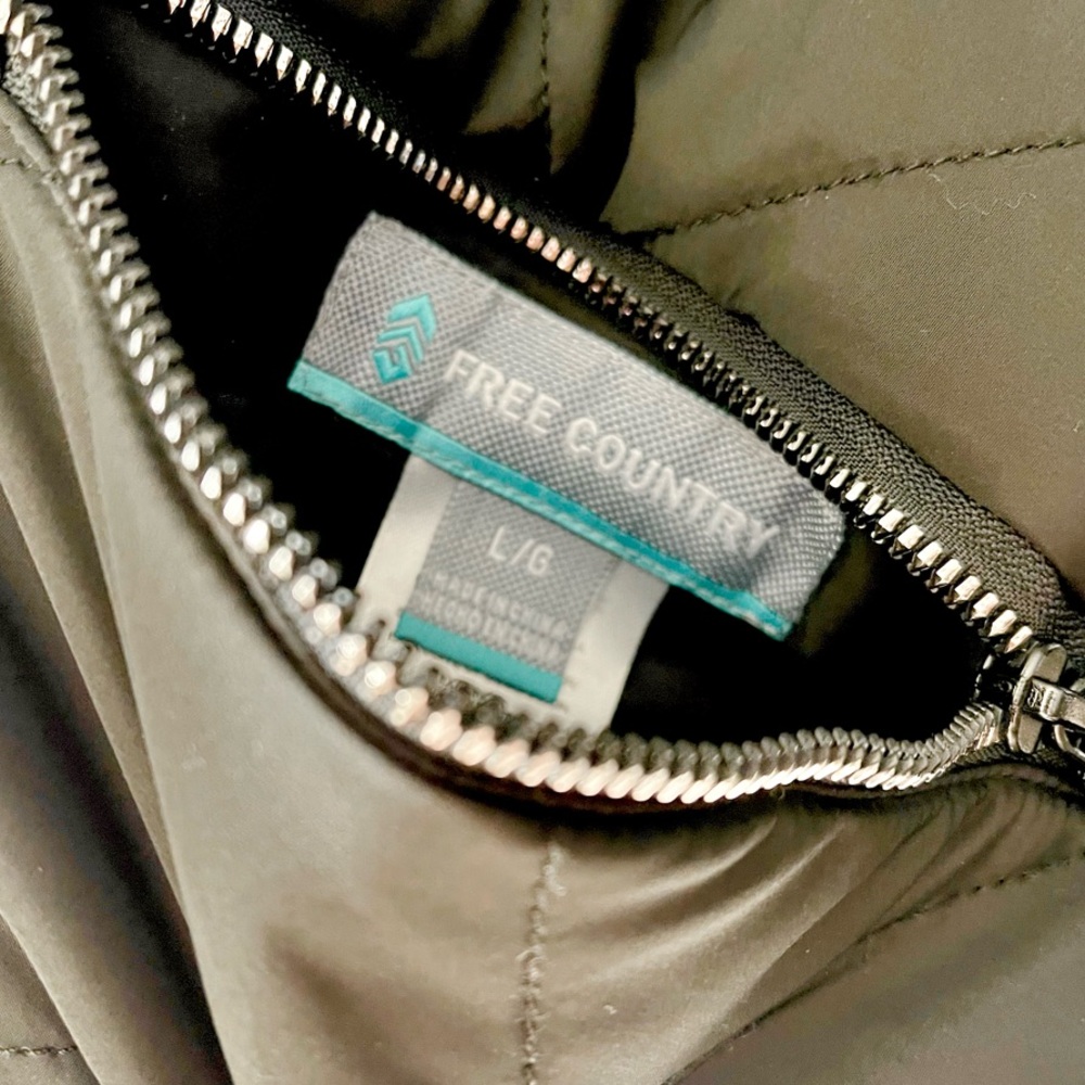 Free Country Black Quilted Puffer Sherpa Lined Vest Reversible - Picture 9 of 9